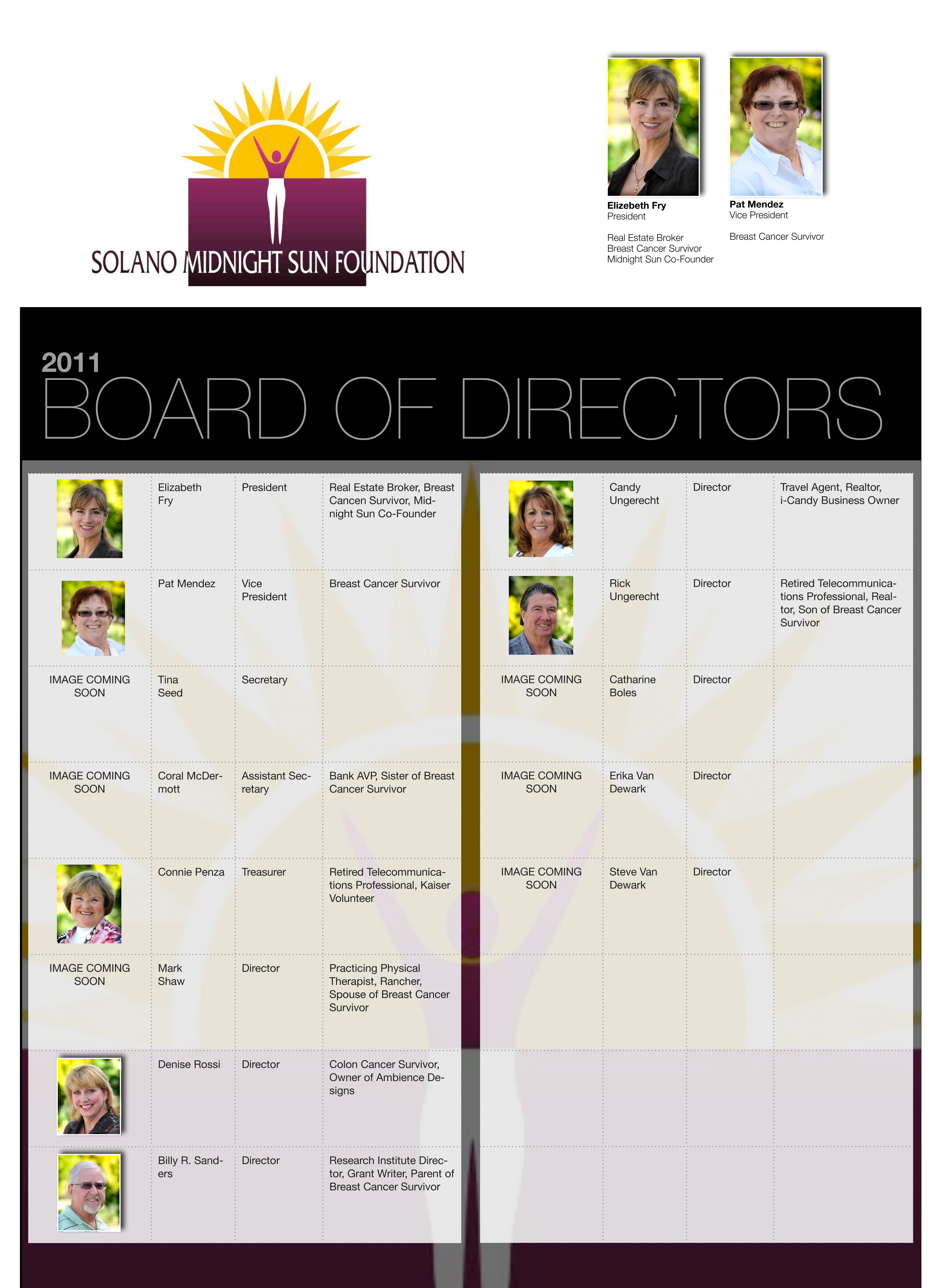 SMSF_BOD Solano Midnight Sun Breast Cancer FoundationSolano Midnight